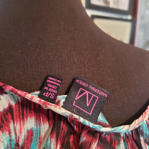 Leaf Print Boho Sheer Bat Wing Shirt - Picture 4 of 7